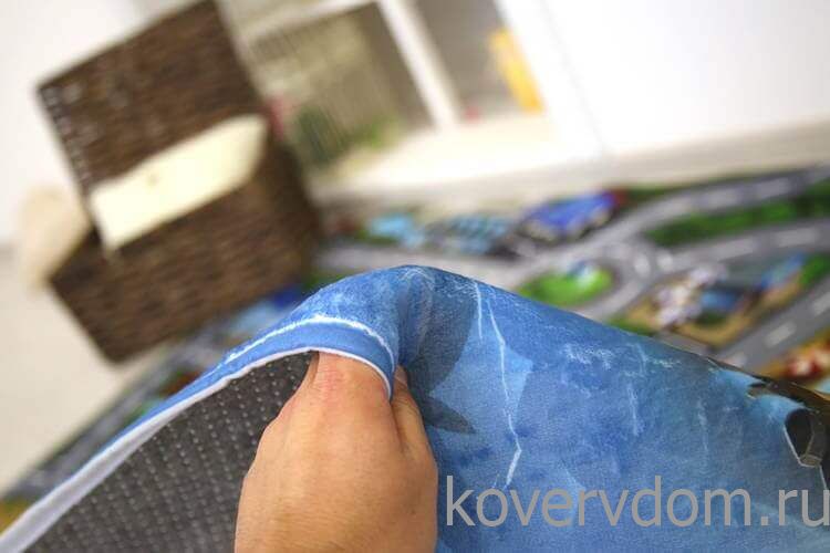 Детский развивающий 3D ковер с дорогами ГОРОДОК в морской бухте 86134